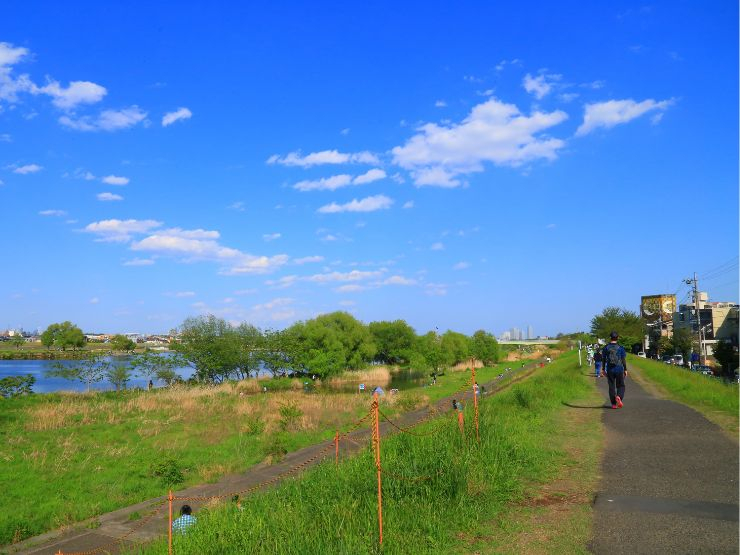 【二子新地駅エリアの概要】大山街道の渡し場から続く多摩川べりの街