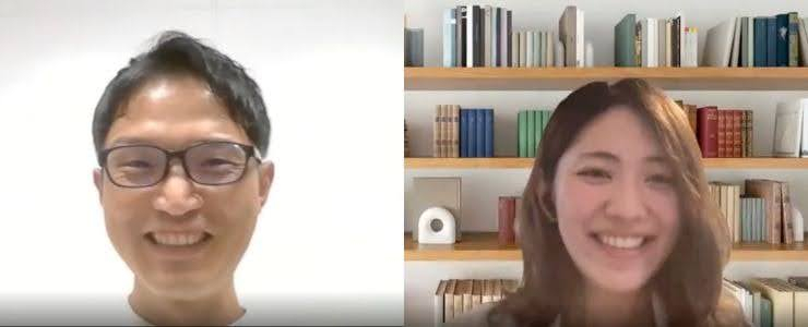 左から東京カンテイ 今村浩一​氏、マンション図書館編集部 瀧泉＝Google Meetによるオンライン取材で撮影
